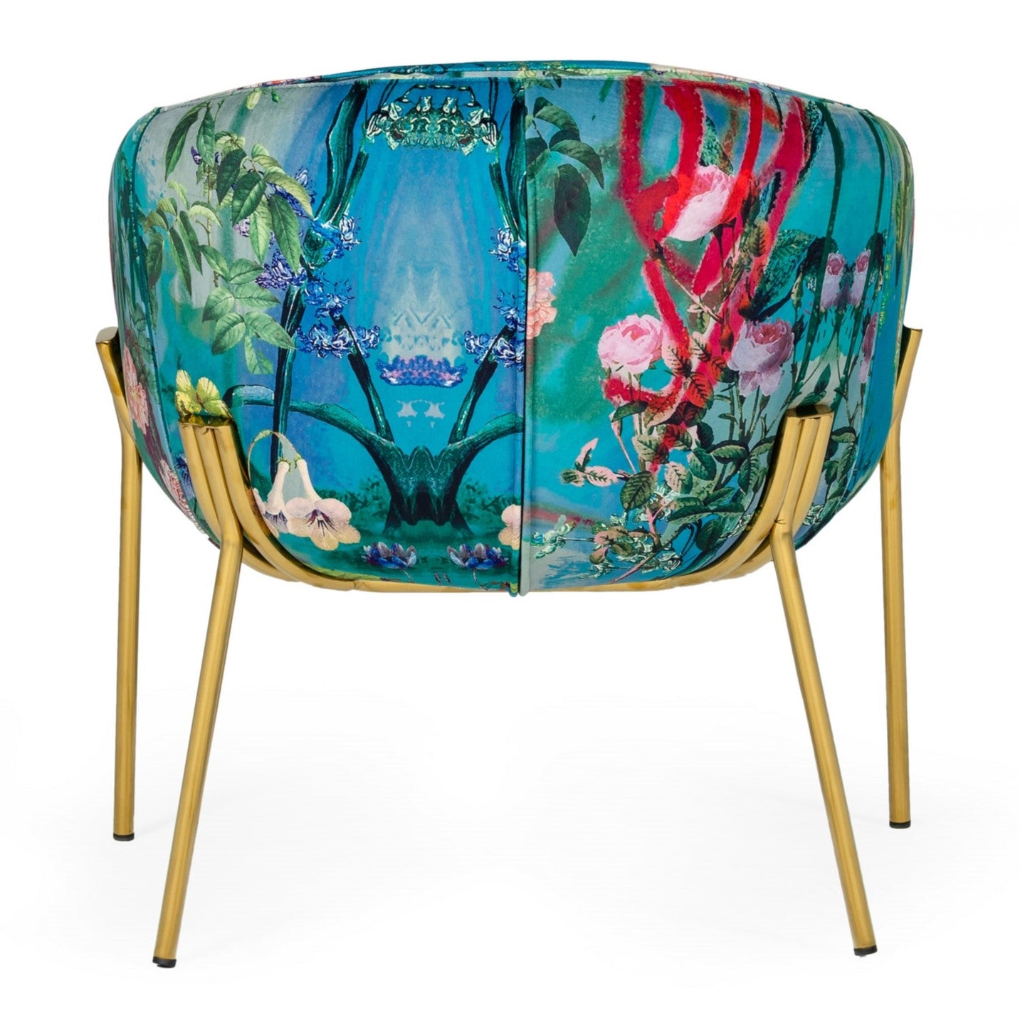 Falco - Contemporary Floral Velvet and Gold Accent Chair - image 3
