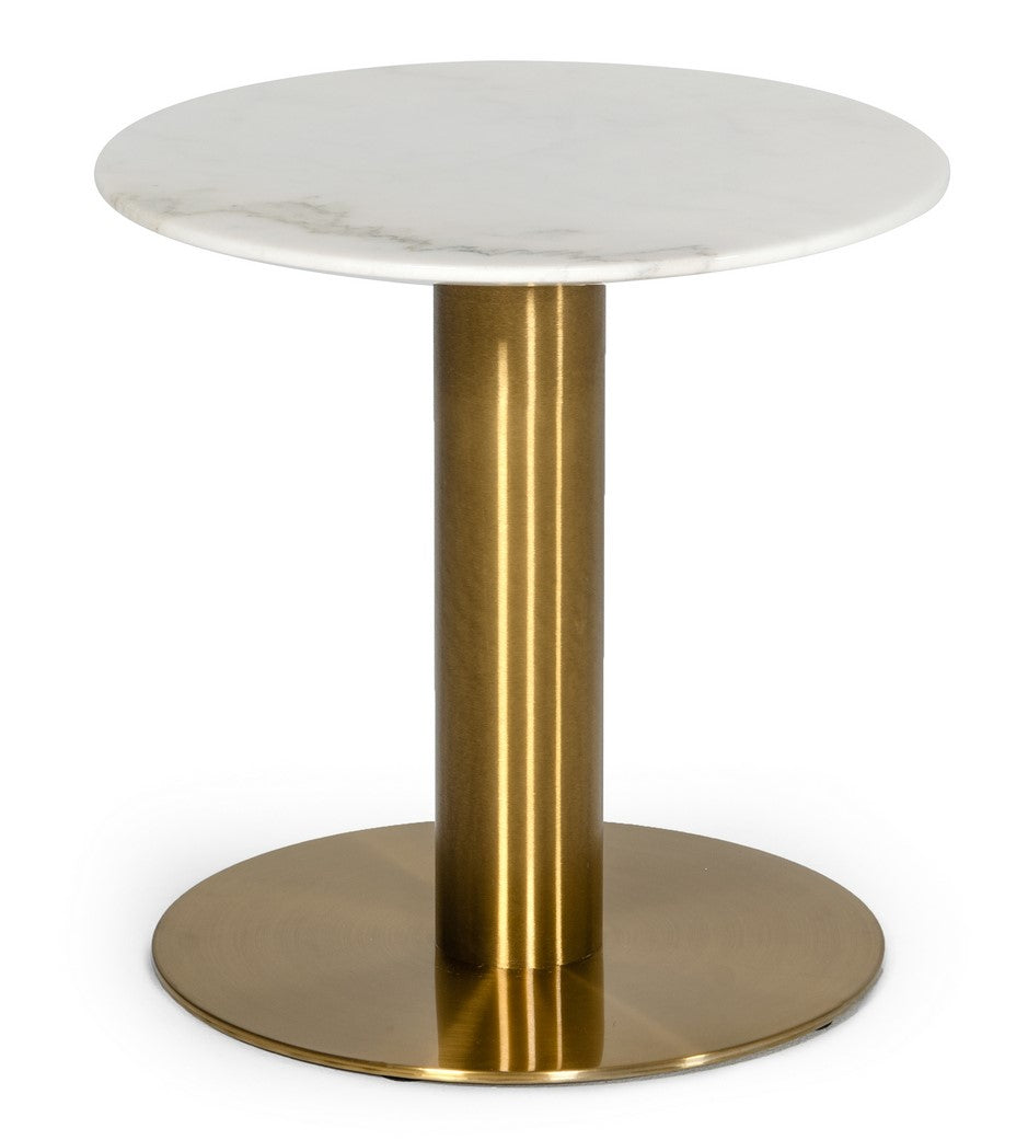 Fairway - Glam White Marble and Brushed Gold End Table - image 2