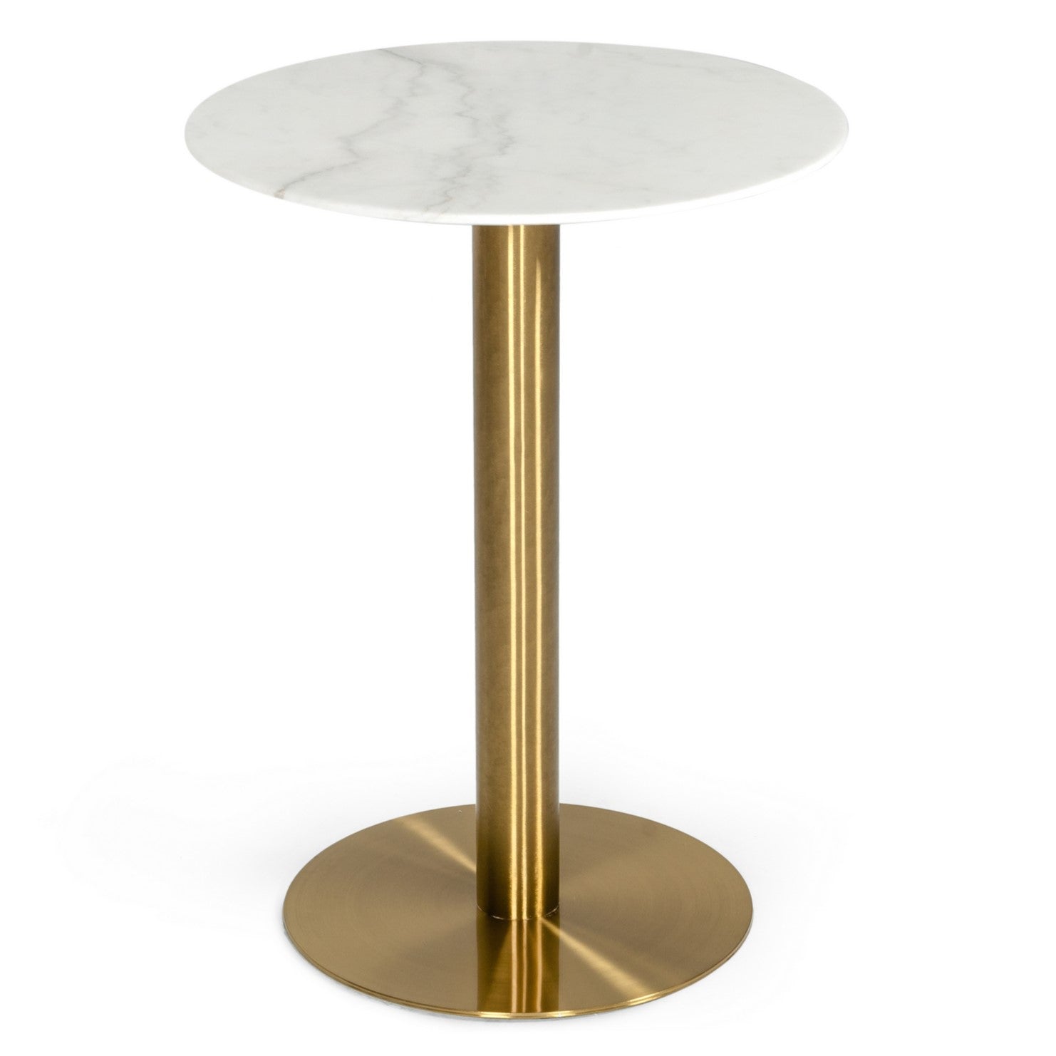 Fairway - Glam White Marble and Brushed Gold Bar Table - image 2