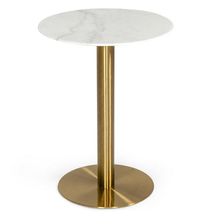 Fairway - Glam White Marble and Brushed Gold Bar Table - image 2