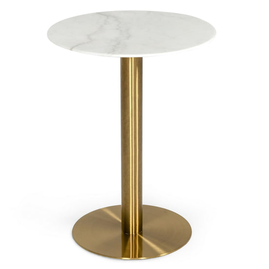 Fairway - Glam White Marble and Brushed Gold Bar Table - image 2