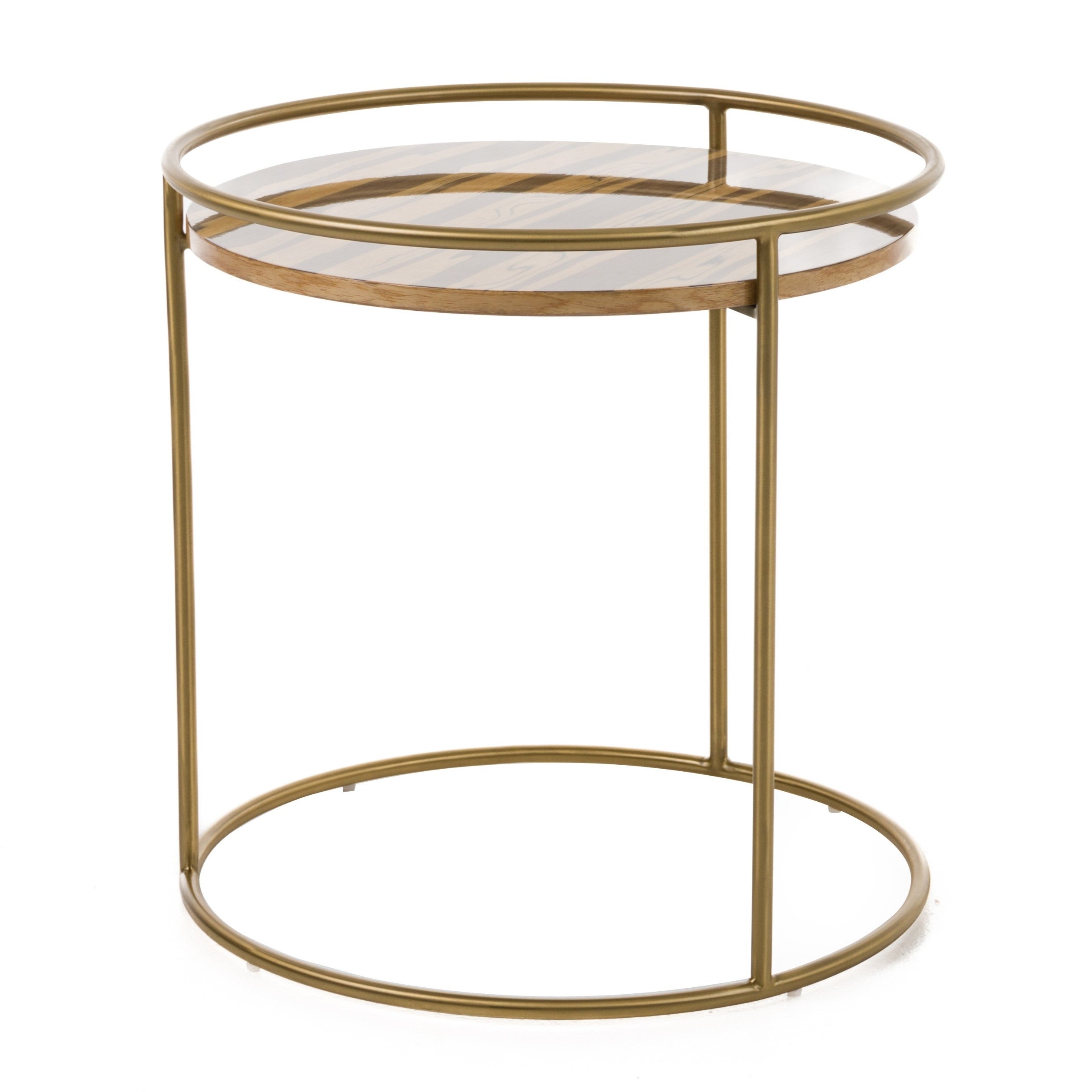 Gilcrest - Glam Brown and Gold Marble End Table - image 5