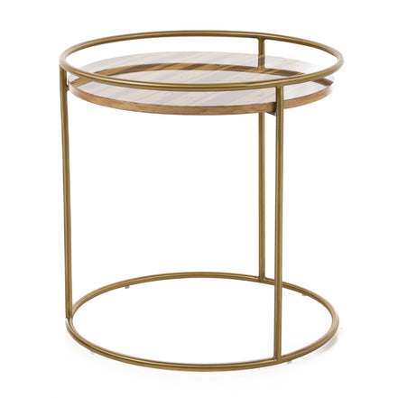 Gilcrest - Glam Brown and Gold Marble End Table - image 5