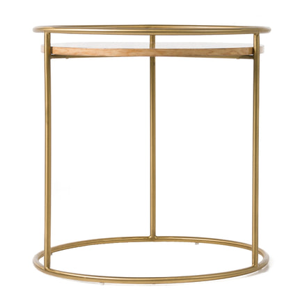 Gilcrest - Glam Brown and Gold Marble End Table - image 4