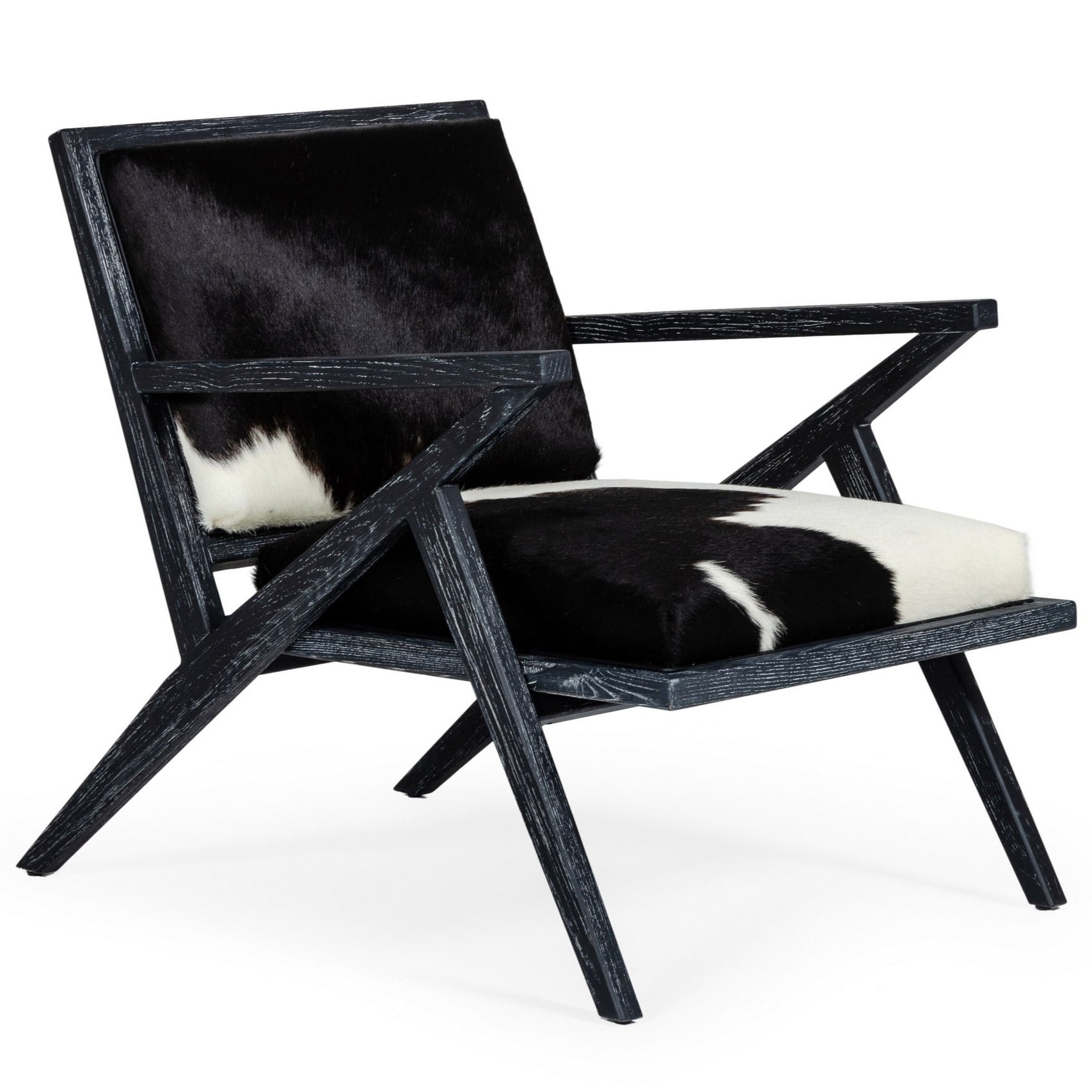 Hallam - Glam Black and White Cowhide Accent Chair - image 2