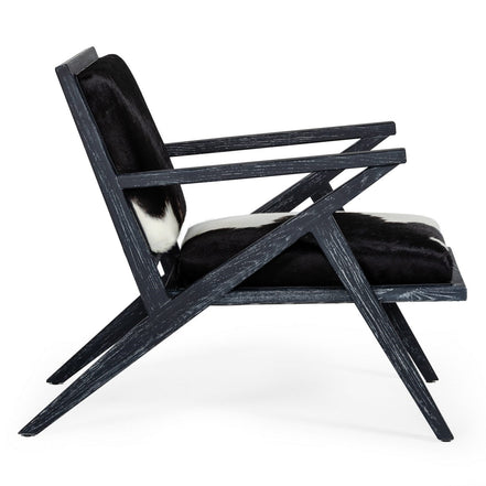 Hallam - Glam Black and White Cowhide Accent Chair - image 3