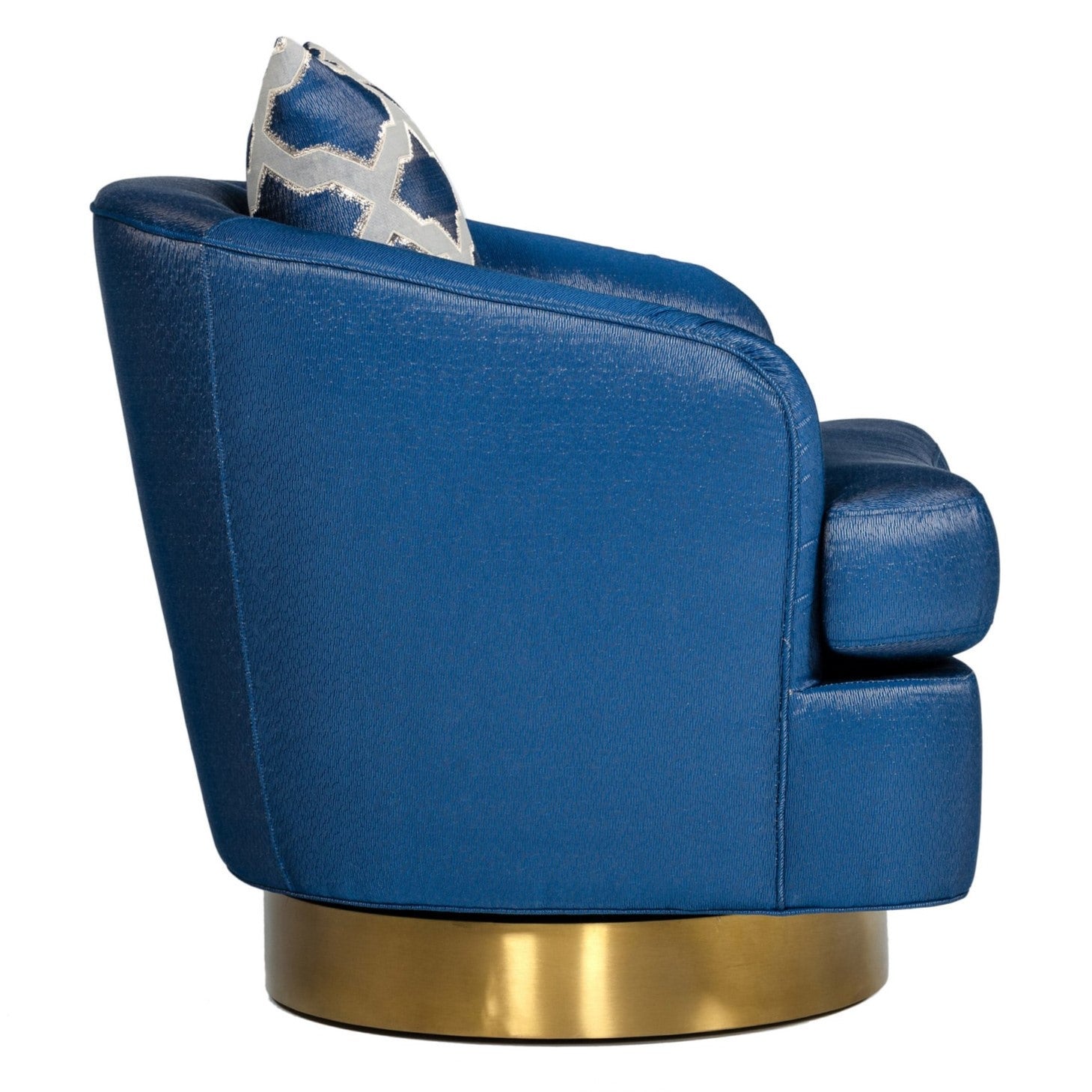 Niagra - Glam Blue and Gold Fabric Accent Chair - image 2
