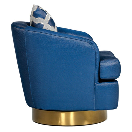 Niagra - Glam Blue and Gold Fabric Accent Chair - image 2