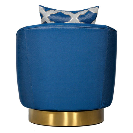Niagra - Glam Blue and Gold Fabric Accent Chair - image 3