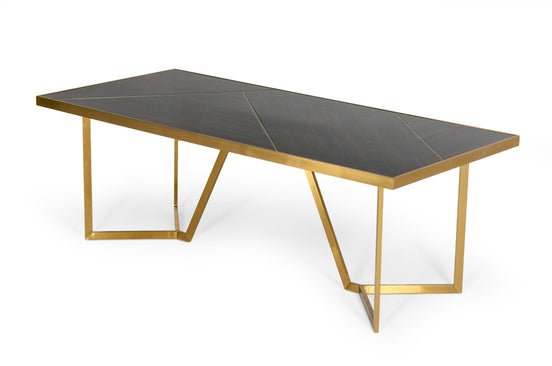 Nolte - Glam Black Zebrawood and Gold Dining Table