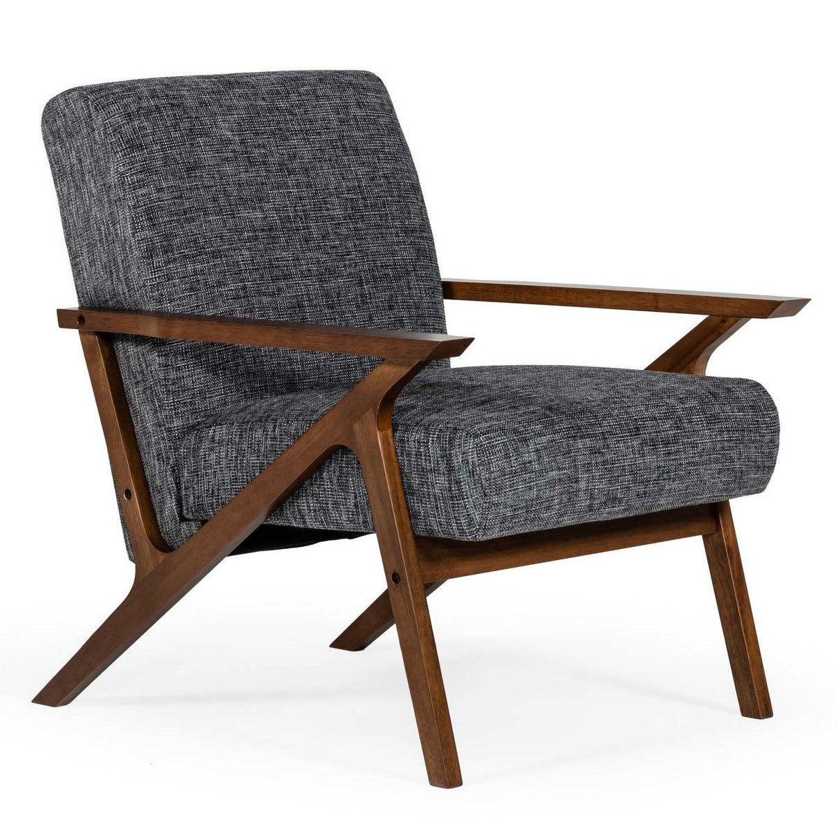 Candea - Mid-Century Walnut and Grey Accent Chair - image 5