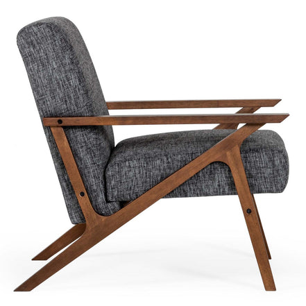 Candea - Mid-Century Walnut and Grey Compact Loveseat - image 5