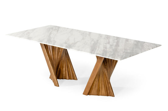 Cadence - Modern Walnut & Marble Dining Table