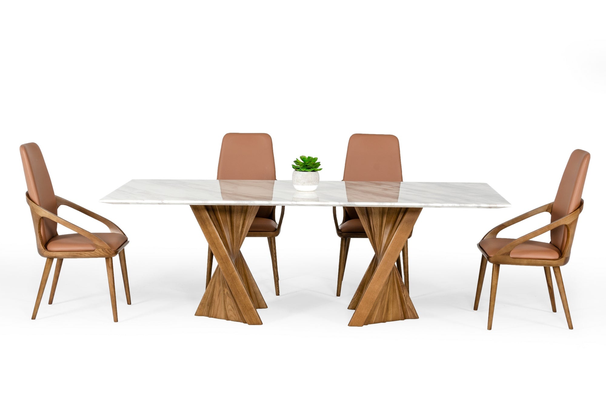 Cadence - Modern Walnut & Marble Dining Table - image 3
