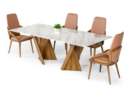 Cadence - Modern Walnut & Marble Dining Table - image 4