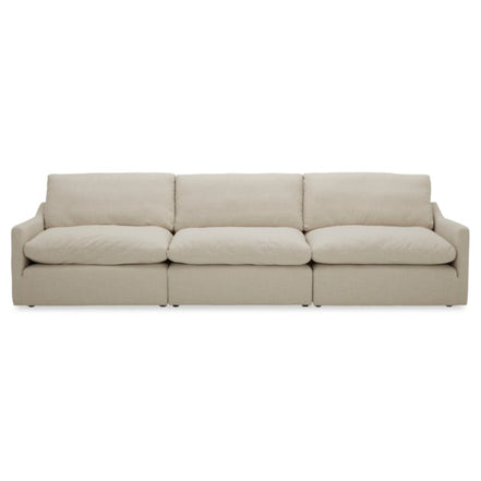 Fedora - Modern White Fabric Sectional Sofa + Ottoman - image 4