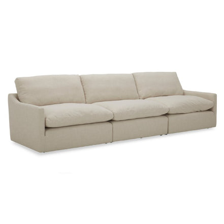 Fedora - Modern White Fabric Sectional Sofa + Ottoman - image 5