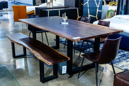 Taylor Large 87" Modern Live Edge Wood Dining Table