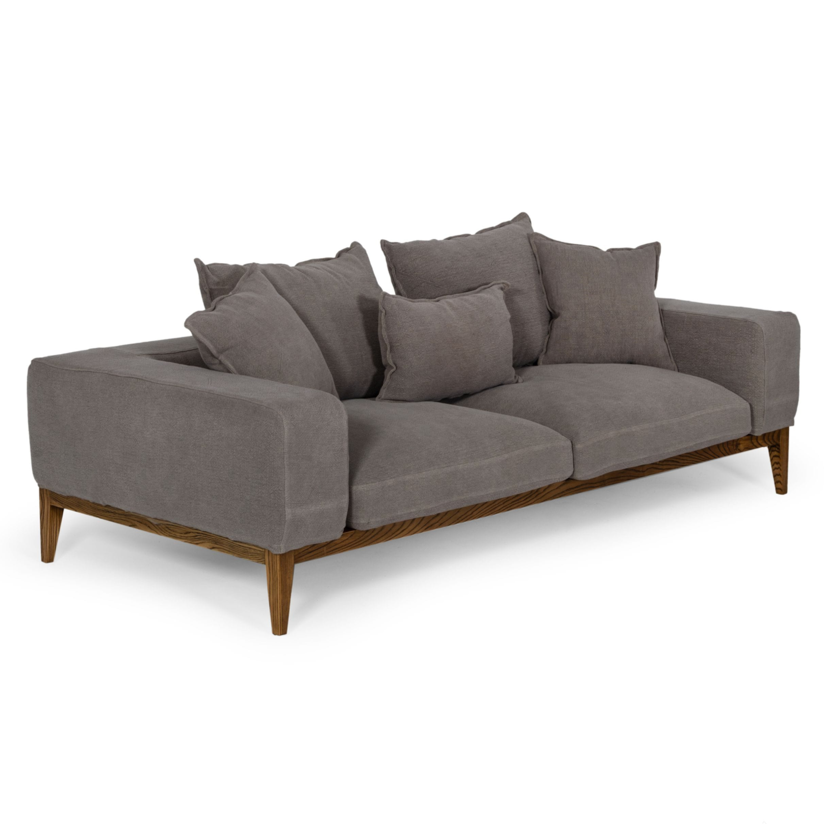 Corina - Modern Grey Linen Loveseat - image 3