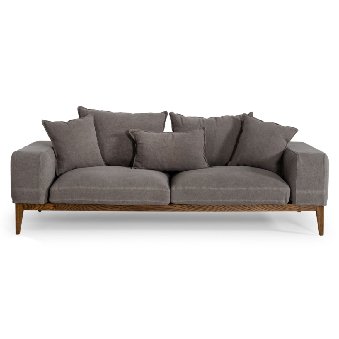 Corina - Modern Grey Linen Loveseat - image 2