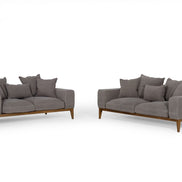 Corina - Modern Grey Linen Loveseat