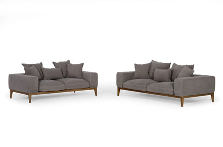 Corina - Modern Grey Linen Loveseat