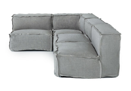 Navstar - Contemporary Grey Fabric Modular Sectional Sofa