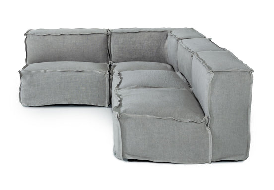 Navstar - Contemporary Grey Fabric Modular Sectional Sofa