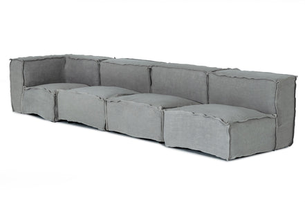 Navstar - Contemporary Grey Fabric Modular Sectional Sofa - image 2
