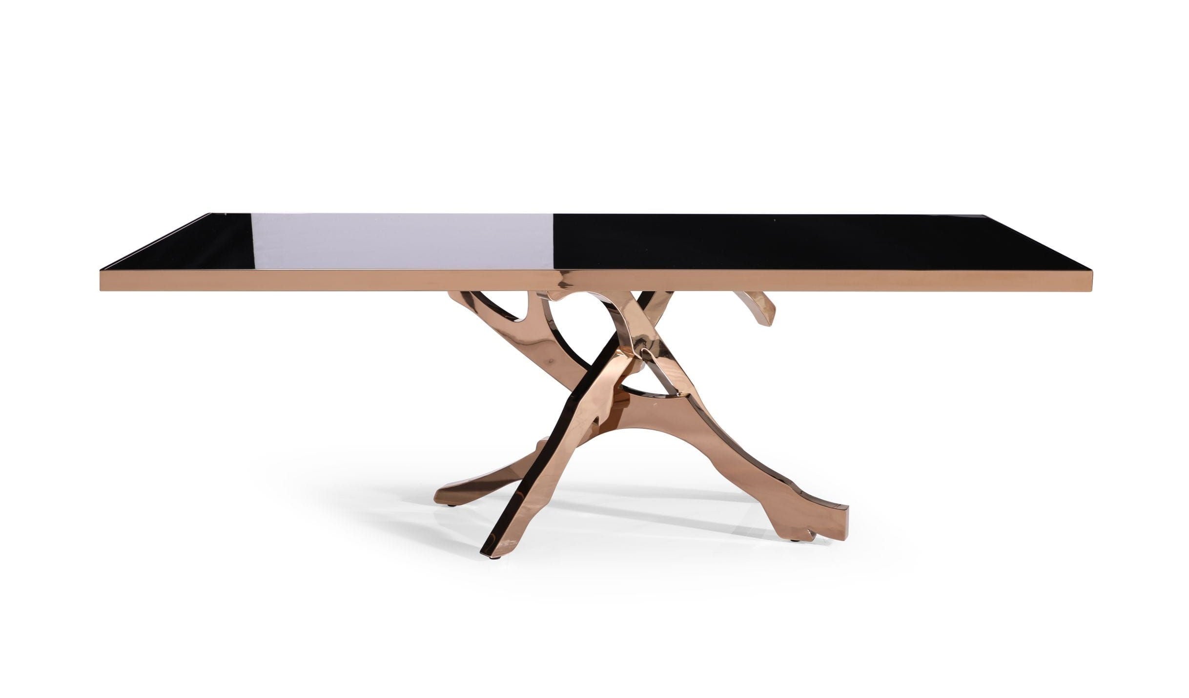 Legend - Modern Black Glass & Rosegold Dining Table - image 5