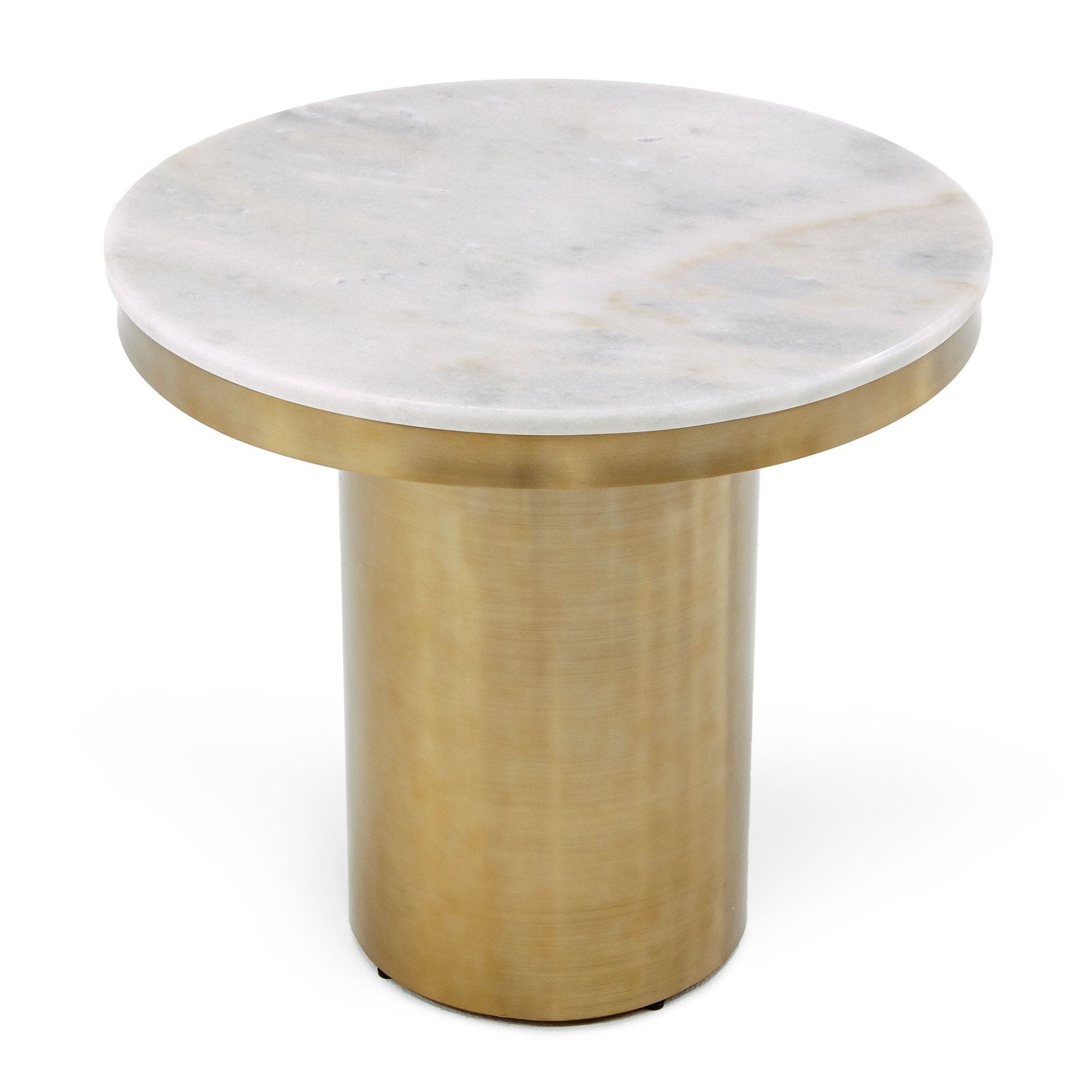 Rocky - Glam White & Gold End Table - image 2