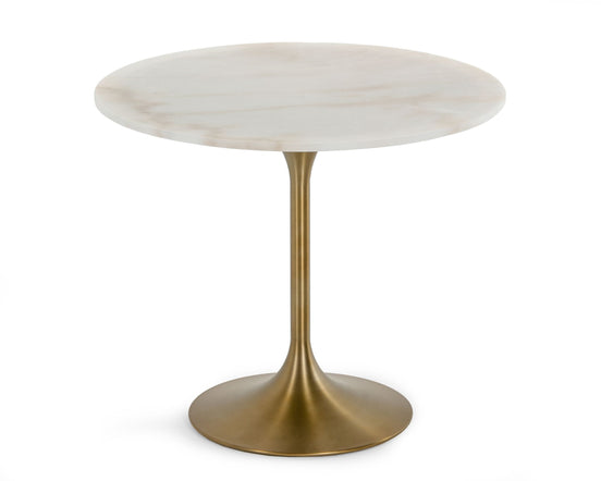 Collins - Glam White Marble & Gold Dining Table