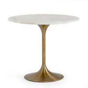 Collins - Glam White Marble & Gold Dining Table - image 2
