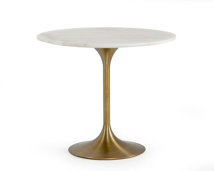 Collins - Glam White Marble & Gold Dining Table - image 2