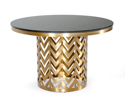 Kowal - Glam Black Marble Dining Table