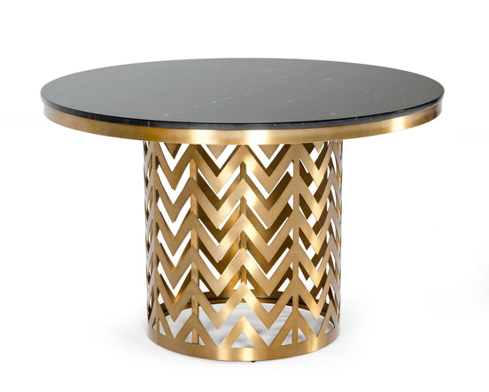 Kowal - Glam Black Marble Dining Table