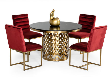 Kowal - Glam Black Marble Dining Table - image 3