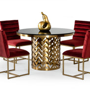Kowal - Glam Black Marble Dining Table - image 4