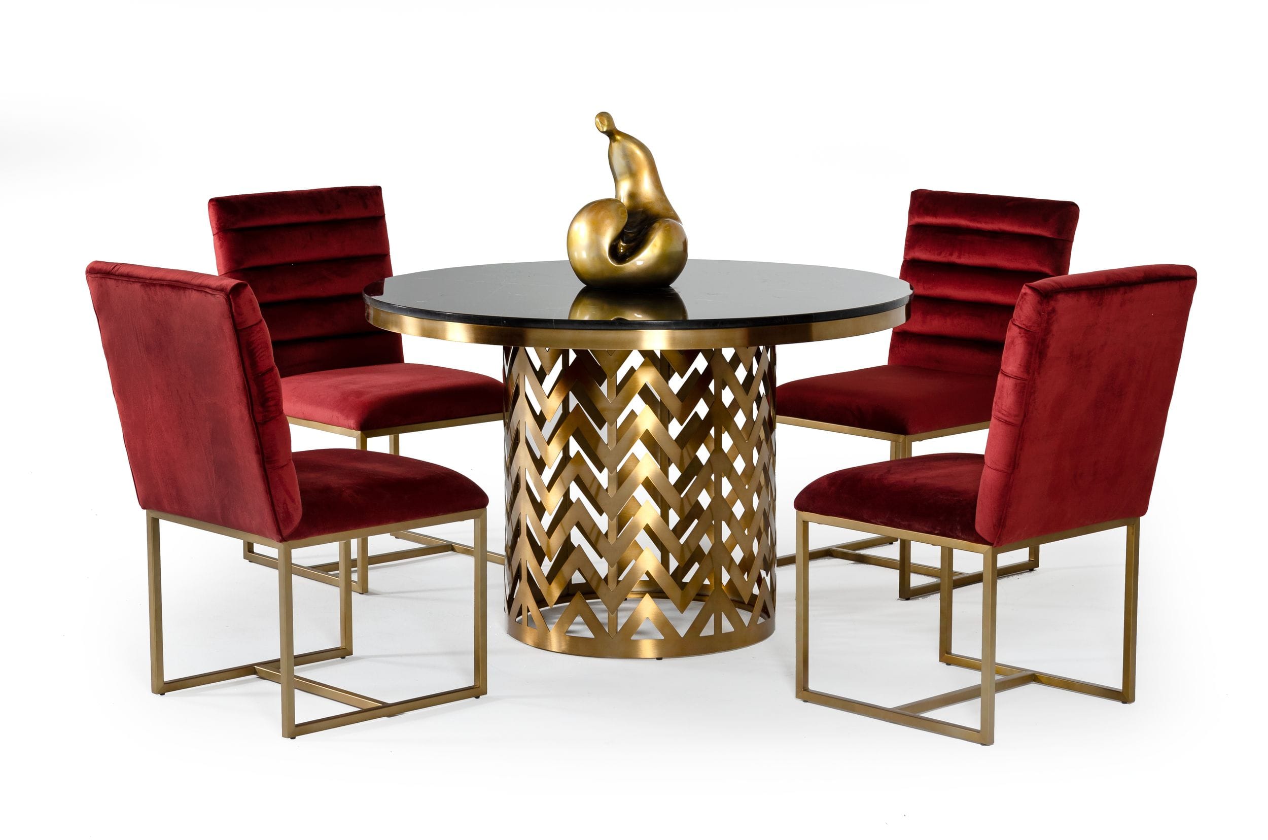 Kowal - Glam Black Marble Dining Table - image 4