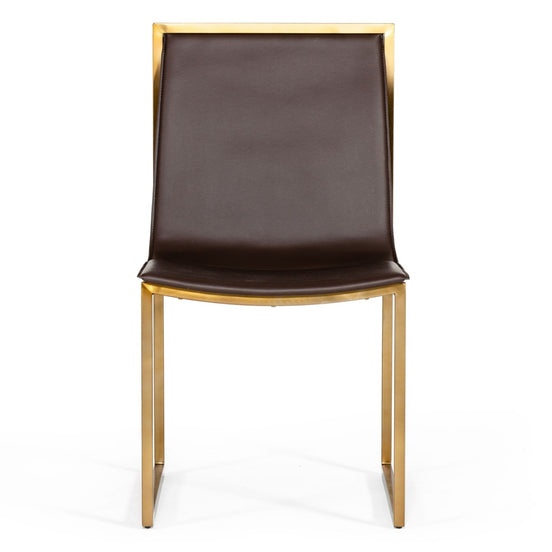 Dalton - Modern Brown Leatherette Dining Chair (Set of 2) - image 2
