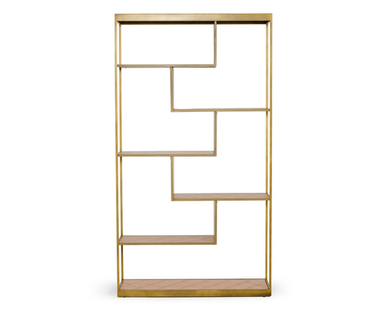 Jessica - Modern Oak & Brass Bookshelf