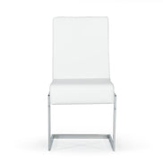 Batavia - Modern White & Stainless Steel Dining Chair (Set of 2)