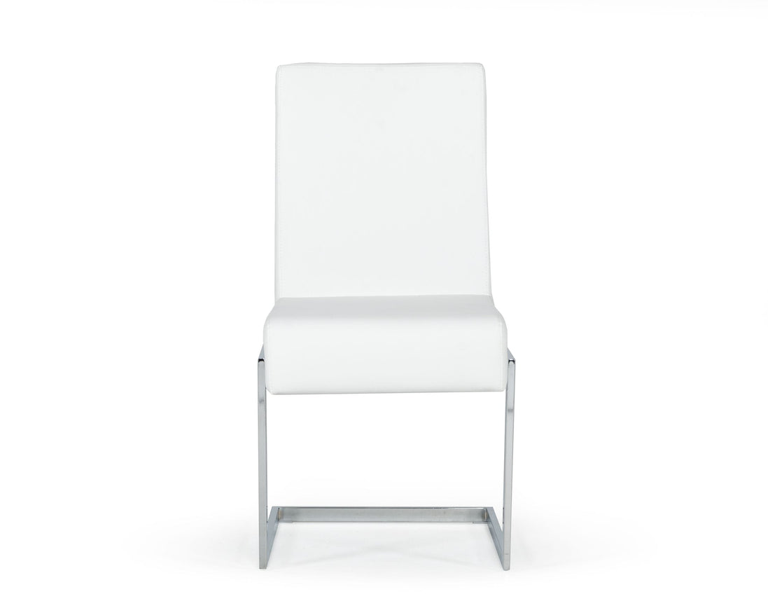 Batavia - Modern White & Stainless Steel Dining Chair (Set of 2)