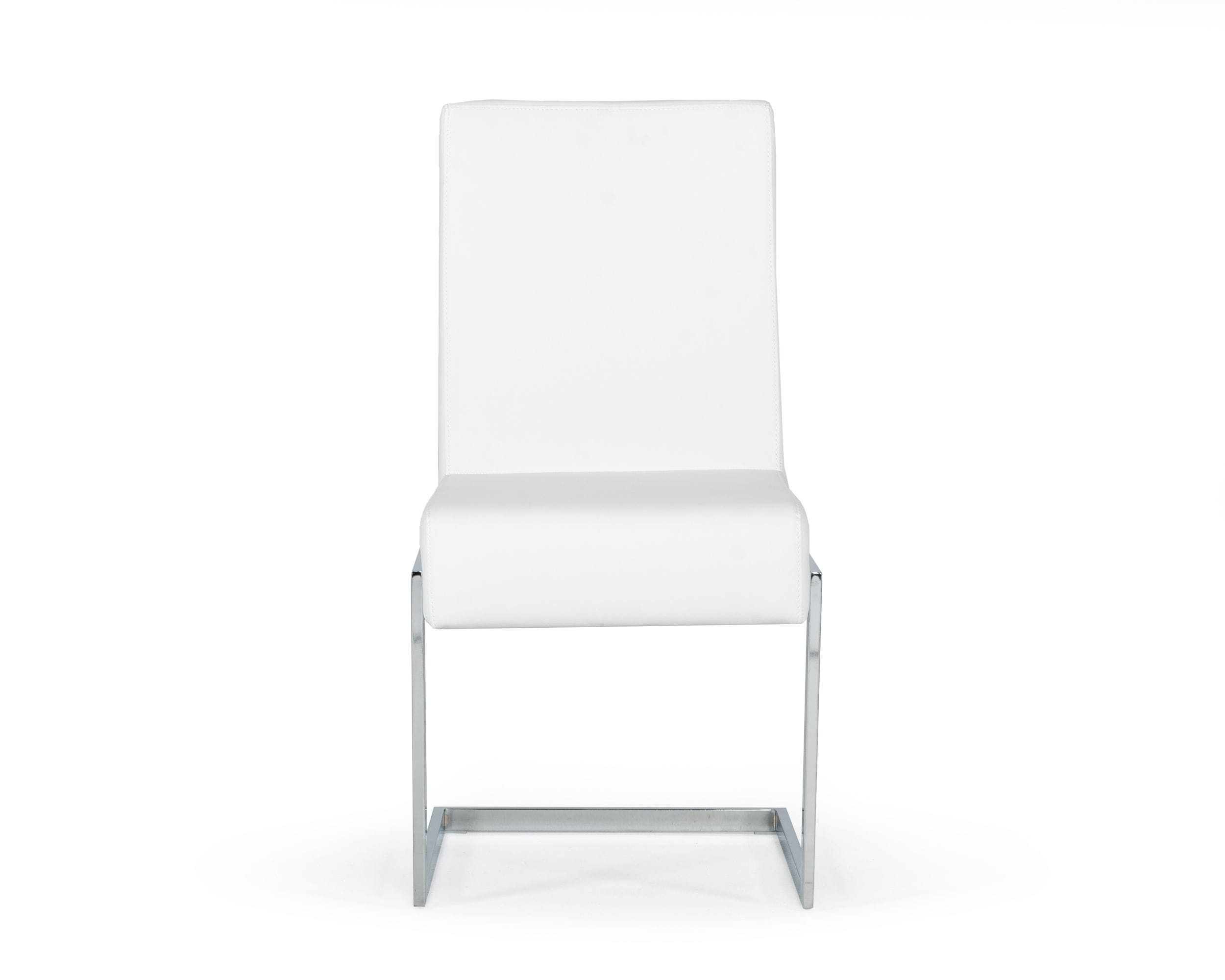 Batavia - Modern White & Stainless Steel Dining Chair (Set of 2)