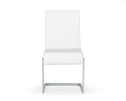 Batavia - Modern White & Stainless Steel Dining Chair (Set of 2)