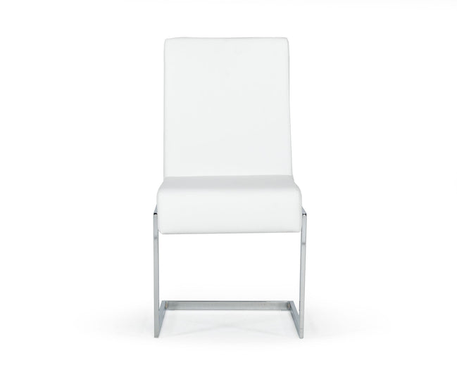 Batavia - Modern White & Stainless Steel Dining Chair (Set of 2)