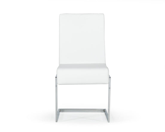Batavia - Modern White & Stainless Steel Dining Chair (Set of 2)