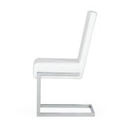 Batavia - Modern White & Stainless Steel Dining Chair (Set of 2) - image 2