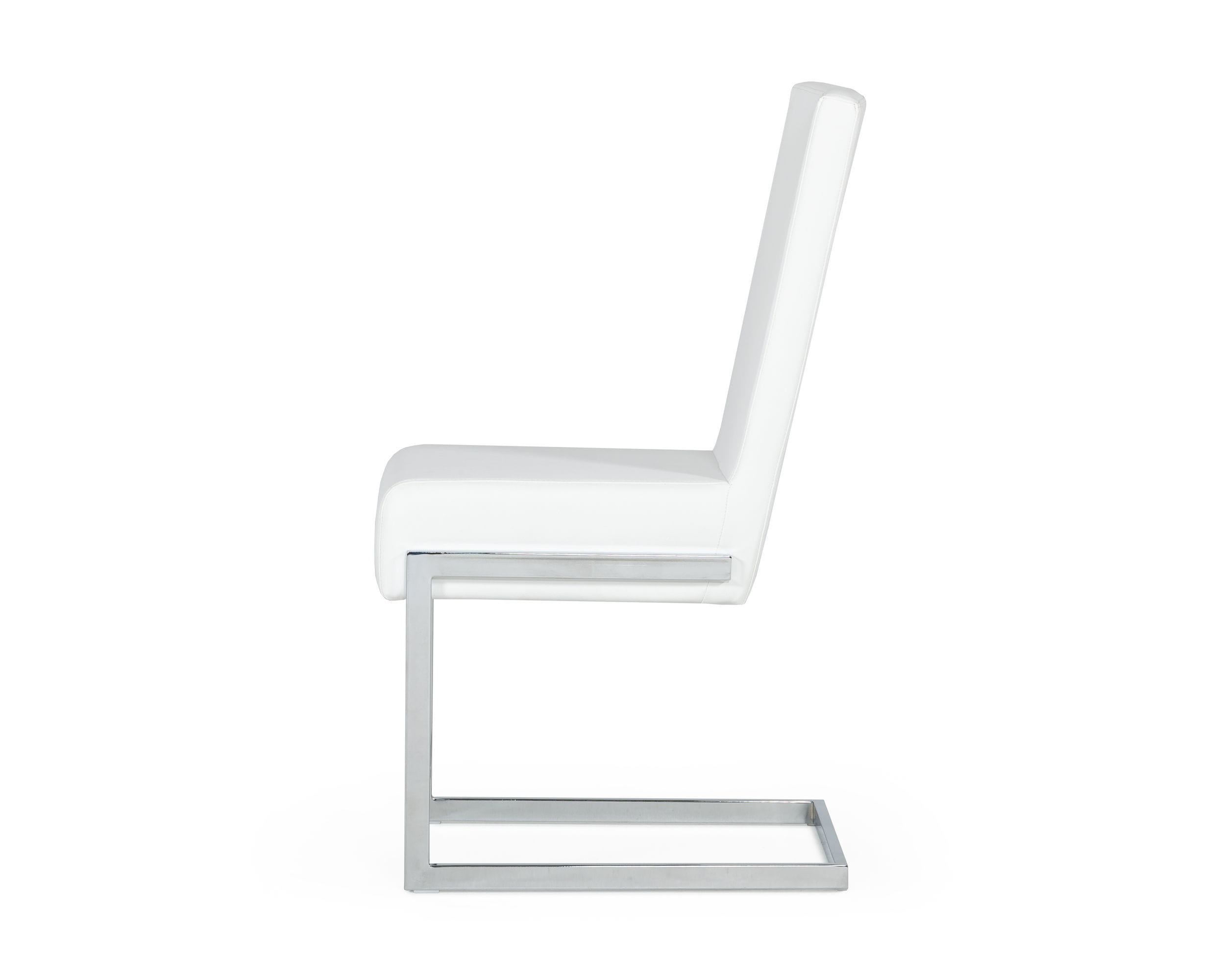 Batavia - Modern White & Stainless Steel Dining Chair (Set of 2) - image 2