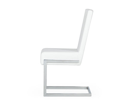 Batavia - Modern White & Stainless Steel Dining Chair (Set of 2) - image 2